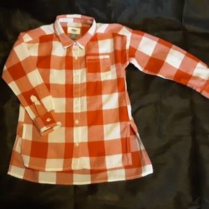 Old Navy Girls Red/White Check-Button Down